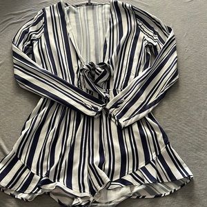 Tobi long sleeve striped romper